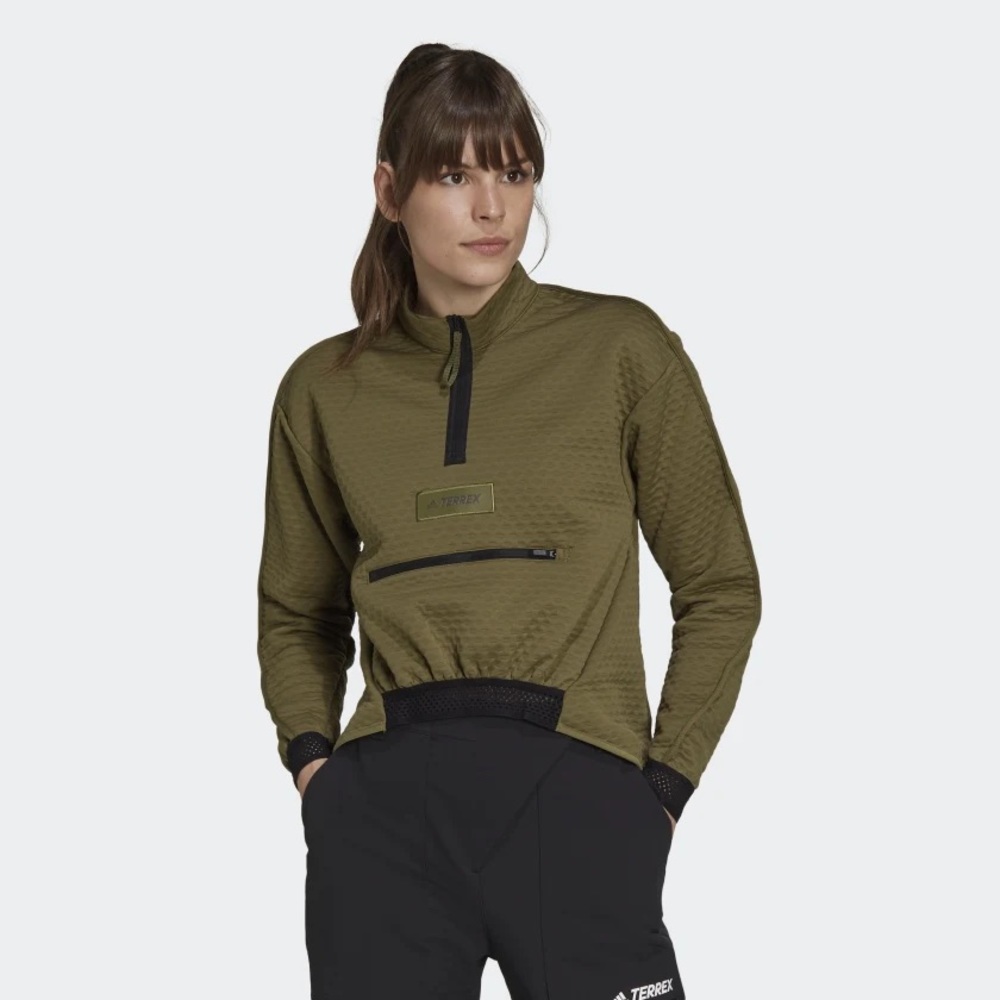 NWT Adidas Terrex Hike 1/2 Zip Fleece Women’s Sz XS (GQ4264)